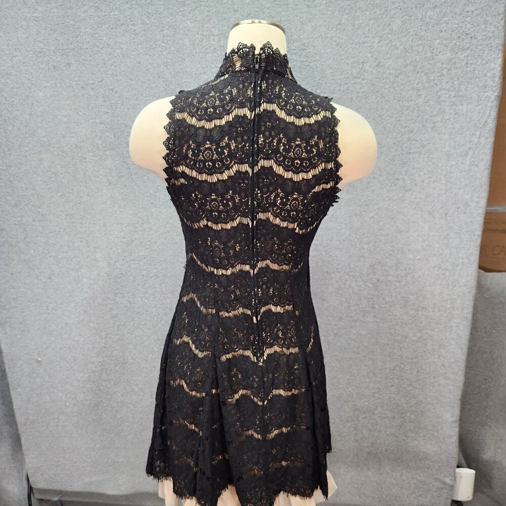 Black Lace Sleeveless Dress With Nude Lining By Three Pink Hearts - Picture 3 of 6